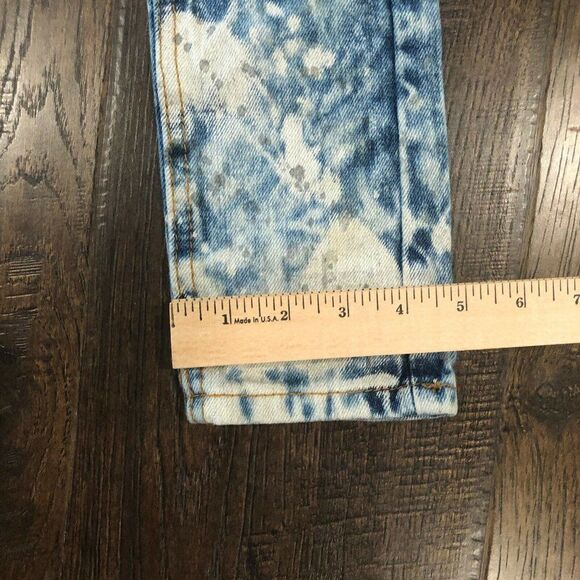 GS-115 Boy’s Size 4 Vintage Style Jeans Bleached Paint Splatters Moto Distressed - Picture 7 of 12